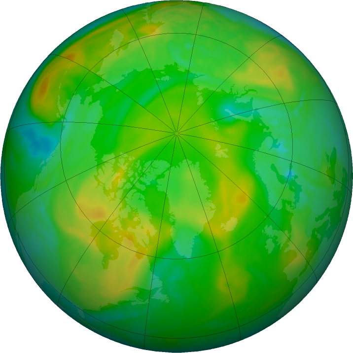 Arctic ozone map for 23 June 2021